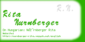 rita nurnberger business card